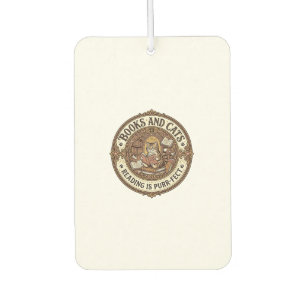 Désodorisant Pour Voiture Livres Et Chats Livres De Chat Lecture Vintage Vec