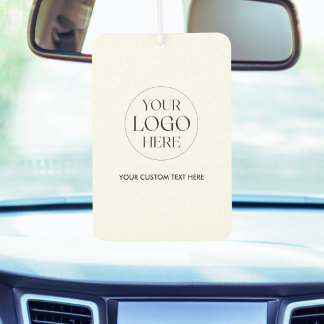 Désodorisant Pour Voiture Logo et Texte Personnalisés d'Entreprise Noir Blan