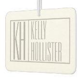 Désodorisant Pour Voiture Logo Moderne Grey Initiales & Nom (Gauche)