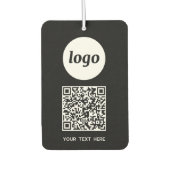 Désodorisant Pour Voiture Logo QR Code Texte Entreprise Promotion Noir (Devant)