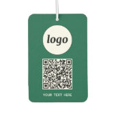 Désodorisant Pour Voiture Logo QR Code Texte Entreprise Promotion Vert (Devant)