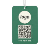 Désodorisant Pour Voiture Logo QR Code Texte Entreprise Promotion Vert (Dos)