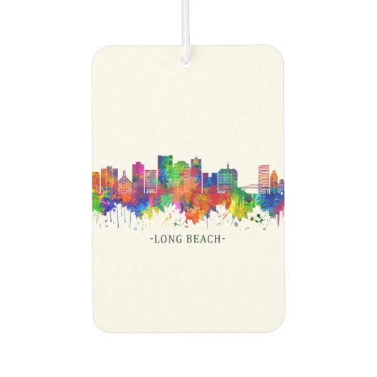 Désodorisant Pour Voiture Long Beach California Skyline (Devant)