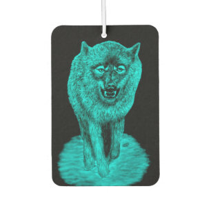 Désodorisant Pour Voiture Loup noir en colère dans la nuit