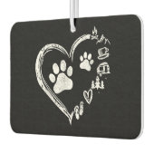 Désodorisant Pour Voiture Love Camping Chien Empreinte de patte Heart Flip F (Gauche)