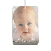 Désodorisant Pour Voiture Love Custom 2 Coeurs de script photo Personnalisé (Devant)