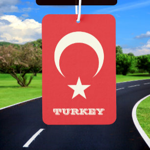 Désodorisant Pour Voiture Love Turquie Car Air Freshener, Drapeau Turc