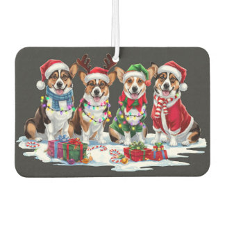 Désodorisant Pour Voiture Lumières de Noël Corgi - Design adorable