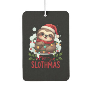 Désodorisant Pour Voiture Lumières de Noël de paresseux drôle Joyeux Sloth N