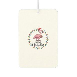 Désodorisant Pour Voiture Lumières de Noël Flamant Rose Fêtes