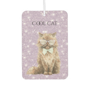 Désodorisant Pour Voiture Lunettes de chat cool marron pailletées scintillem
