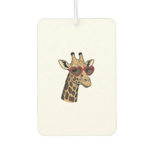 Désodorisant Pour Voiture Lunettes de soleil à cœur de girafe gravé vintage