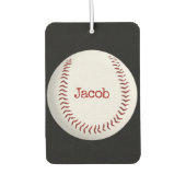 Désodorisant Pour Voiture Macro de baseball avec nom (Devant)