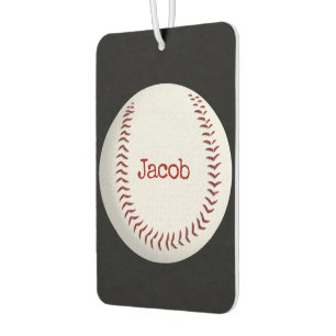 Désodorisant Pour Voiture Macro de baseball avec nom