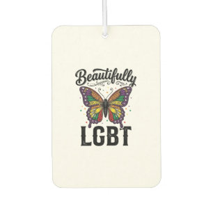 Désodorisant Pour Voiture Magnifique Chemise LGBT Papillon Vintage Fierté_1
