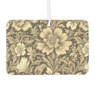Désodorisant Pour Voiture Magnifique motif floral sépia vintage 