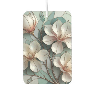 Désodorisant Pour Voiture Magnolia Élégant Art Mosaïque Floral en Verre Cath