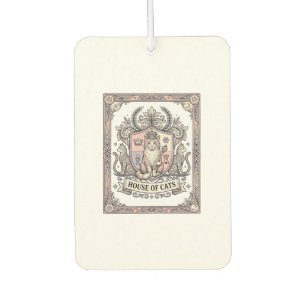Désodorisant Pour Voiture Maison de chats Blason de chat Armoiries Vintage
