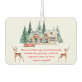 Désodorisant Pour Voiture maison de neige aquarelle noël (Dos)