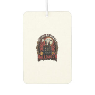 Désodorisant Pour Voiture Maison Hantée Halloween Gravure Vintage Épouvantab