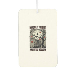 Désodorisant Pour Voiture Maison Hantée Halloween Gravure Vintage Lune Shi