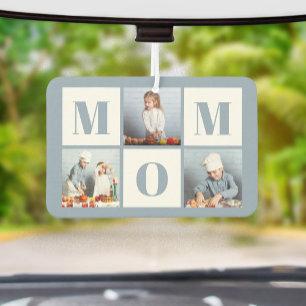 Désodorisant Pour Voiture Maman 3 Colage de Photos Bleu Poussiéreux