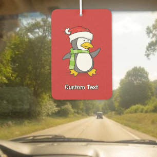 Désodorisant Pour Voiture Manchot de Noël marchant sur la neige