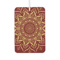 Mandala des coeurs d'or sur rouge foncé
