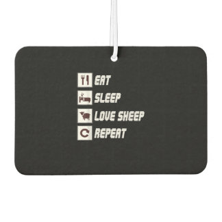 Désodorisant Pour Voiture Mange sommeil amour mouton répéter | Don de devis 