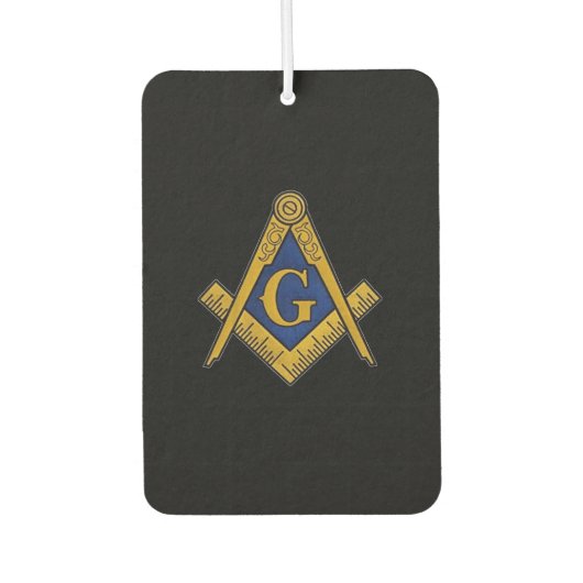 Désodorisant Pour Voiture Masonic Freemasons Square and Compass Black (Devant)