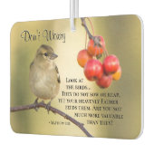 Désodorisant Pour Voiture Matthieu 6:26 Verse de la Bible, ne vous inquiétez (Gauche)