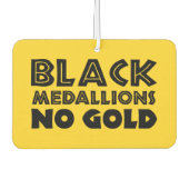 DÉSODORISANT POUR VOITURE MÉDALLIONS NOIRES PAS D'OR (Devant)