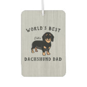 Désodorisant Pour Voiture Meilleur Dachshund Papa Dachshund Custom Chien Nom (Devant)