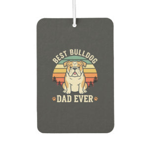 Désodorisant Pour Voiture Meilleur Papa Bouledogue Retro Vecteur