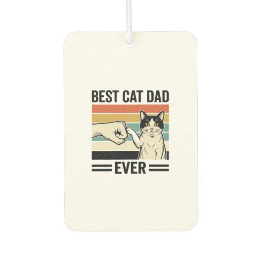 Désodorisant Pour Voiture Meilleur papa de chat rétro T-shirt de coup de poi (Devant)