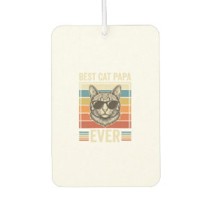 Désodorisant Pour Voiture Meilleur Papa de Chat Vintage Conception de T-Shir