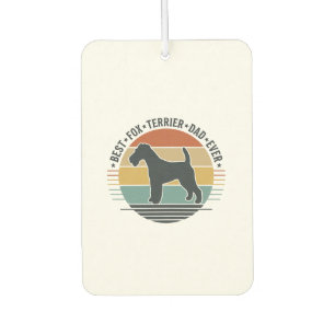 Désodorisant Pour Voiture Meilleur Papa Fox Terrier Vintage T-shirt Chien_1