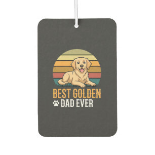 Désodorisant Pour Voiture Meilleur Papa Golden Retriever Rétro Chien Incroya