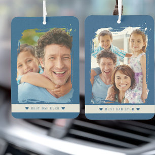 Désodorisant Pour Voiture Meilleur papa jamais personnalisé deux côtés photo