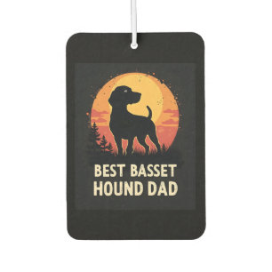 Désodorisant Pour Voiture Meilleur Père Chien - T-shirt Vintage Hound Basset