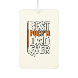 Désodorisant Pour Voiture Meilleur père de hockey Puck'n Papa Vector Design_