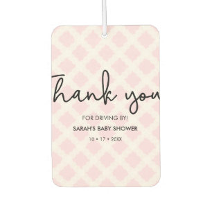 Désodorisant Pour Voiture Merci rose Conduire par Baby shower favoriser coeu