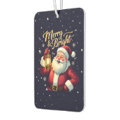 Désodorisant Pour Voiture Merry Bright Santa Holding Lantern Illustration (Gauche)