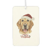 Désodorisant Pour Voiture Merry Christmas Golden Retriking chien (Devant)