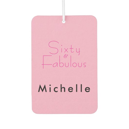 Désodorisant Pour Voiture Minimal Sixty & Fabulous 60th Birthday Party (Devant)