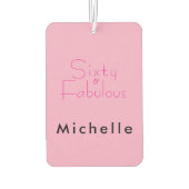 Désodorisant Pour Voiture Minimal Sixty & Fabulous 60th Birthday Party (Dos)