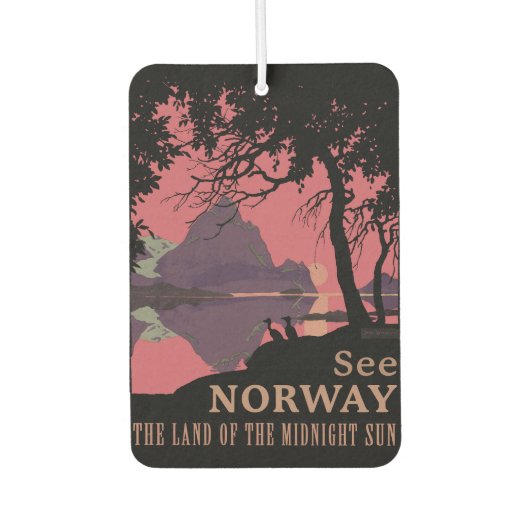 Désodorisant Pour Voiture Minimalist Norway Sunset Poster - Mountain Fjord (Devant)