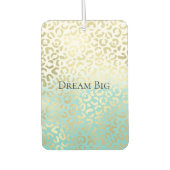 Désodorisant Pour Voiture Mint Aquarelle Ombre Glam Or Leopard (Devant)