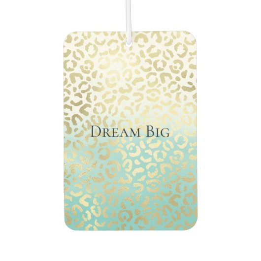 Désodorisant Pour Voiture Mint Aquarelle Ombre Glam Or Leopard (Devant)