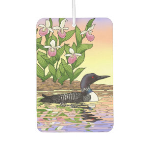 Désodorisant Pour Voiture MN State Bird Flower Loon Lady Slipper